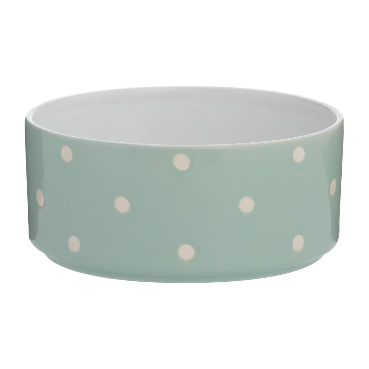 Polka dot ceramic pet bowl